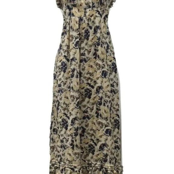 Moulinette Soeurs Floral Ruffle Silk Maxi Dress by Anthropologie Size 2 EUC! - Picture 5 of 13